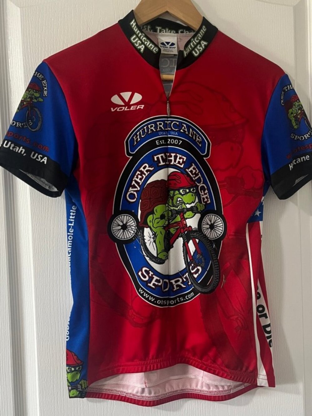 VOLER USA Womens MTB Short Sleeve Jersey Cycling Over the Edge Utah Bicycle Sz M